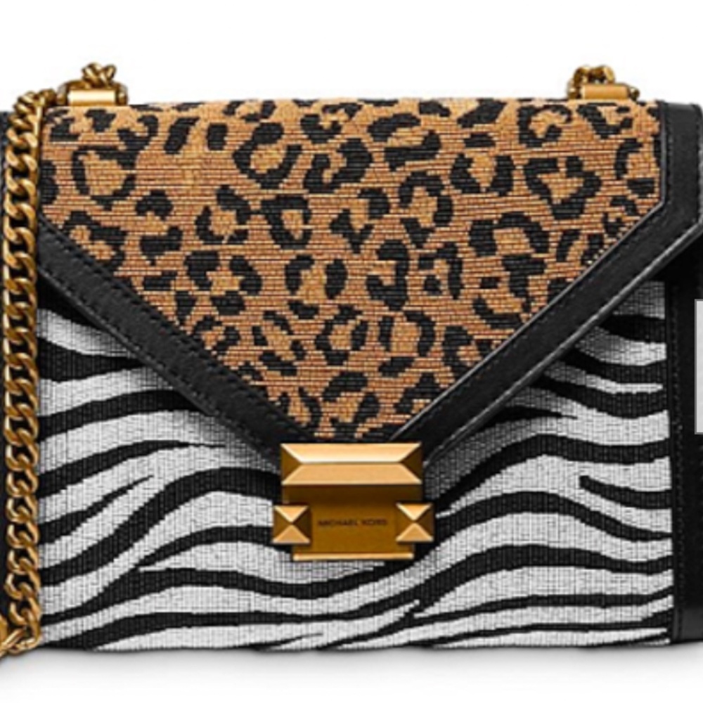 NWT Michael Kors Whitney Limited Edition Black Multi/Gold Shoulder Bag Org Pkg